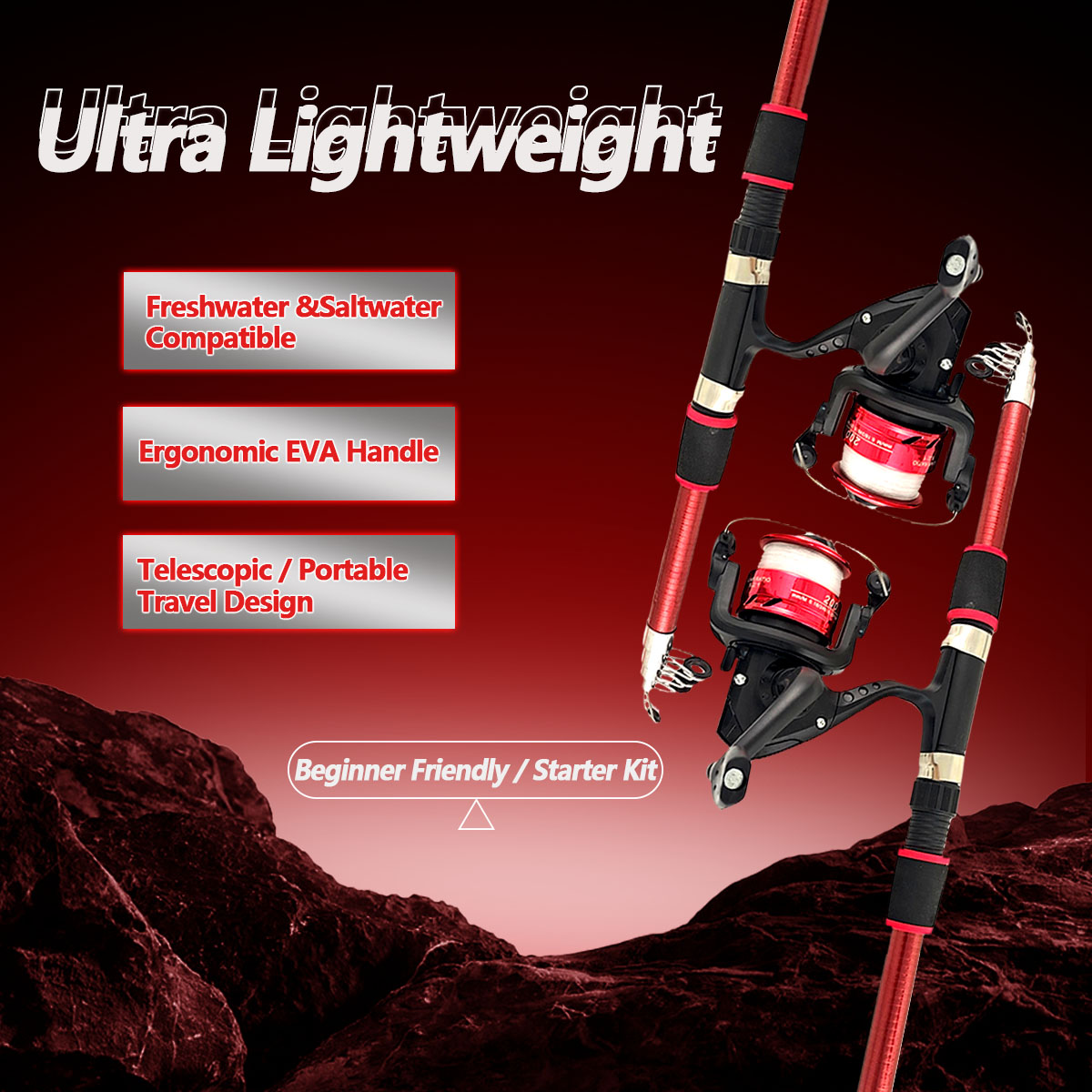 Fishing Rod Combo - Spinning Fishing Rod and Reel Combo1.8M