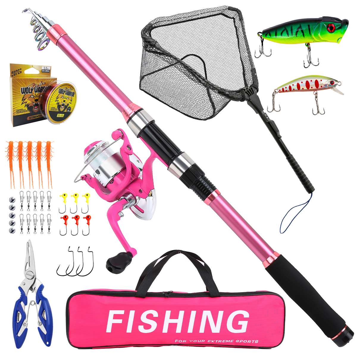 Fishing Pole Set Full Kits Wit - Fishing Rod Combo ulasan dan harga