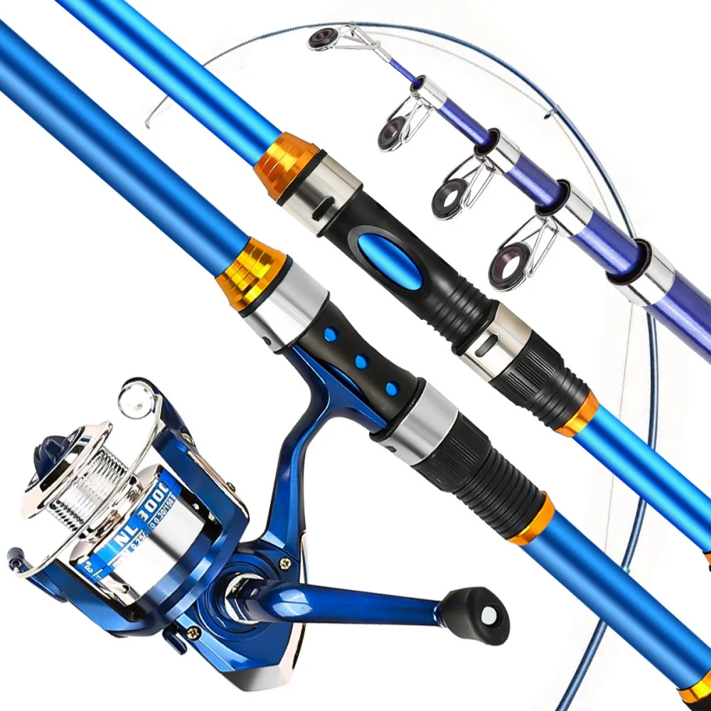 2.1-3.6M Telescopic Glass Fibe - Fishing Rod Combo ulasan dan harga